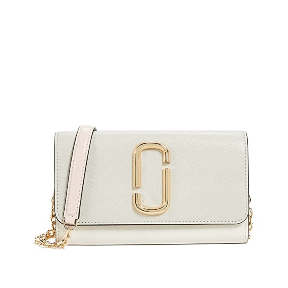 NWT Marc Jacobs Cream Snapshot WOC Crossbody Bag with Gold